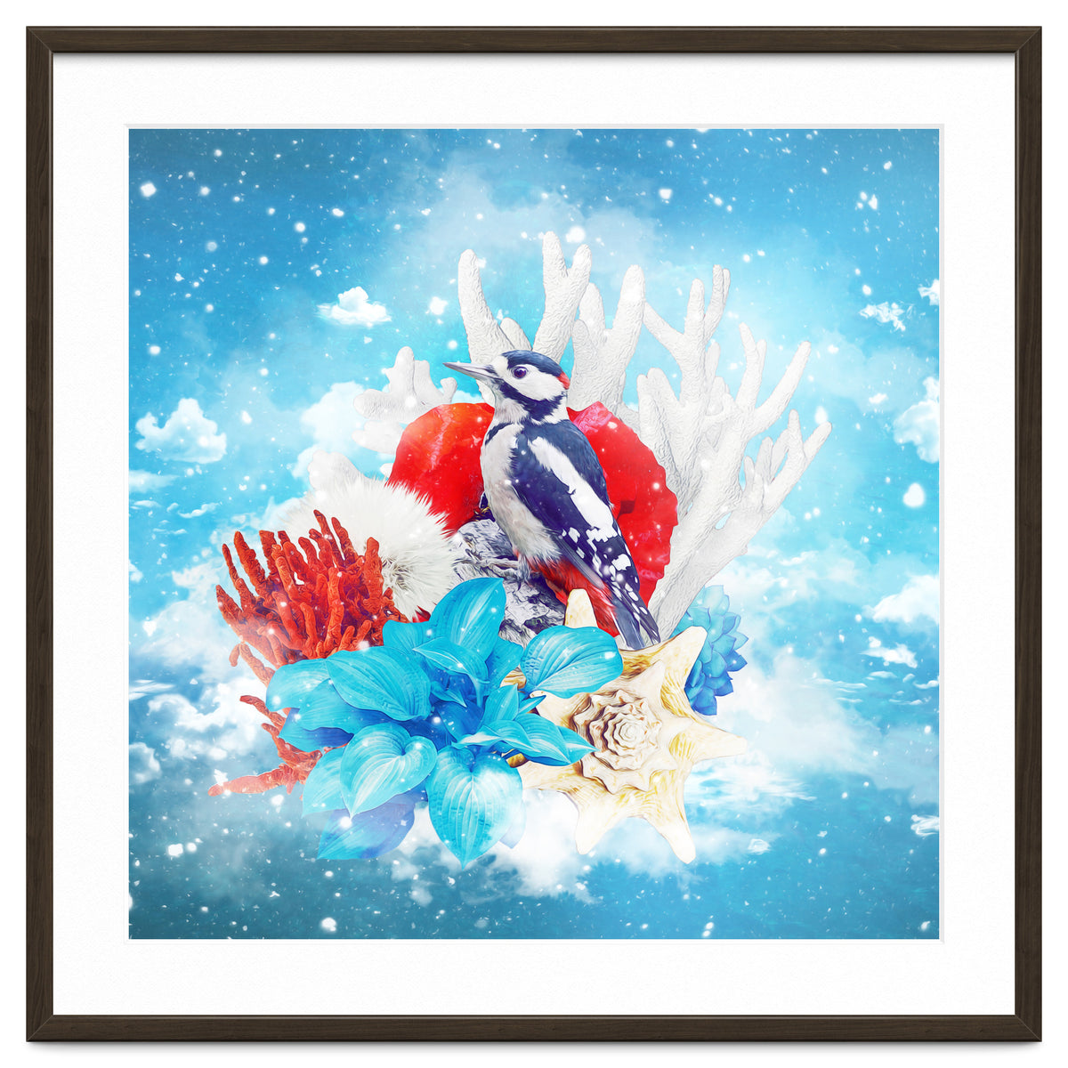 Floral Woodpecker In Winter