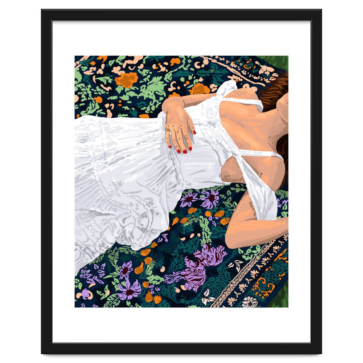 Moroccan Carpet, Bohemian Woman Painting