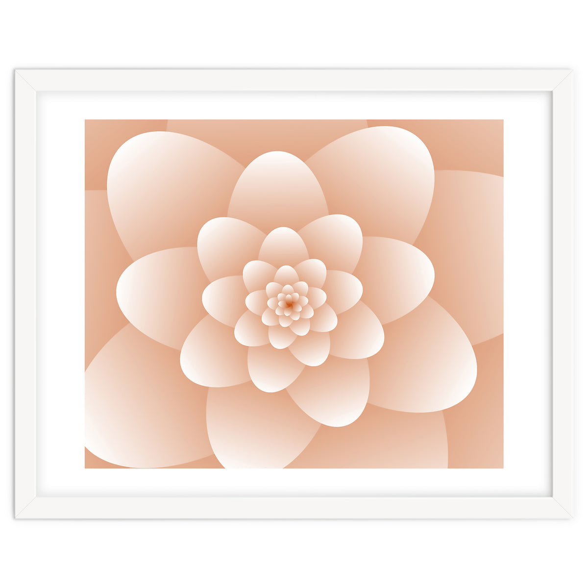 3d Abstract Orange Floral Spiral