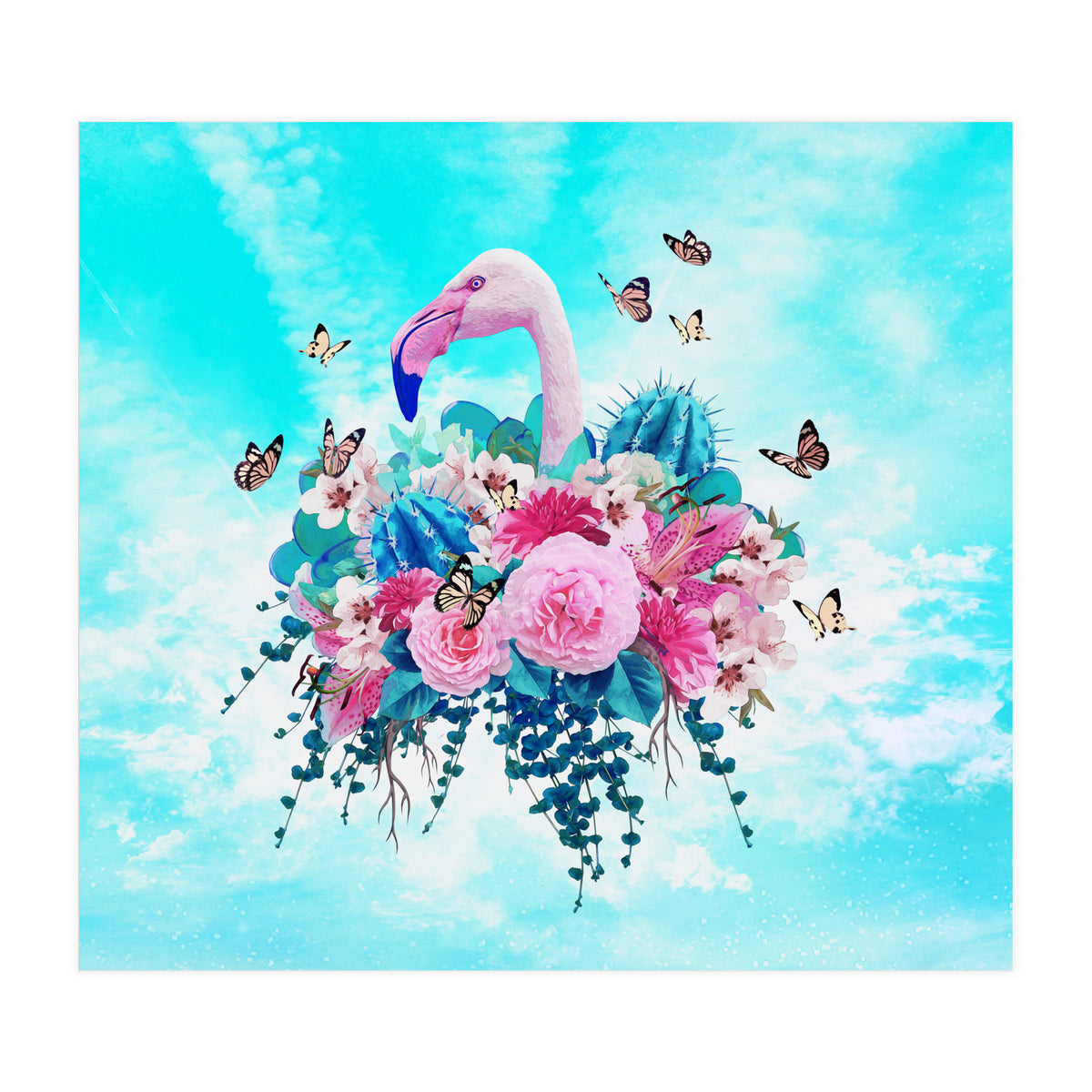 Floral Flamingo  (Print Only)