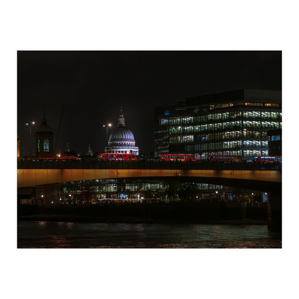 St Pauls & London Bridge photoraphed from the Southbank. (Print Only)