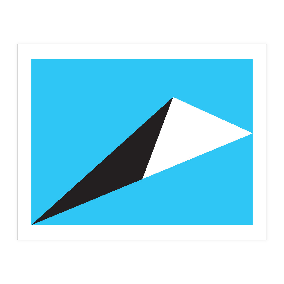 Geometric Shapes No. 70 - sky blue & black (Print Only)