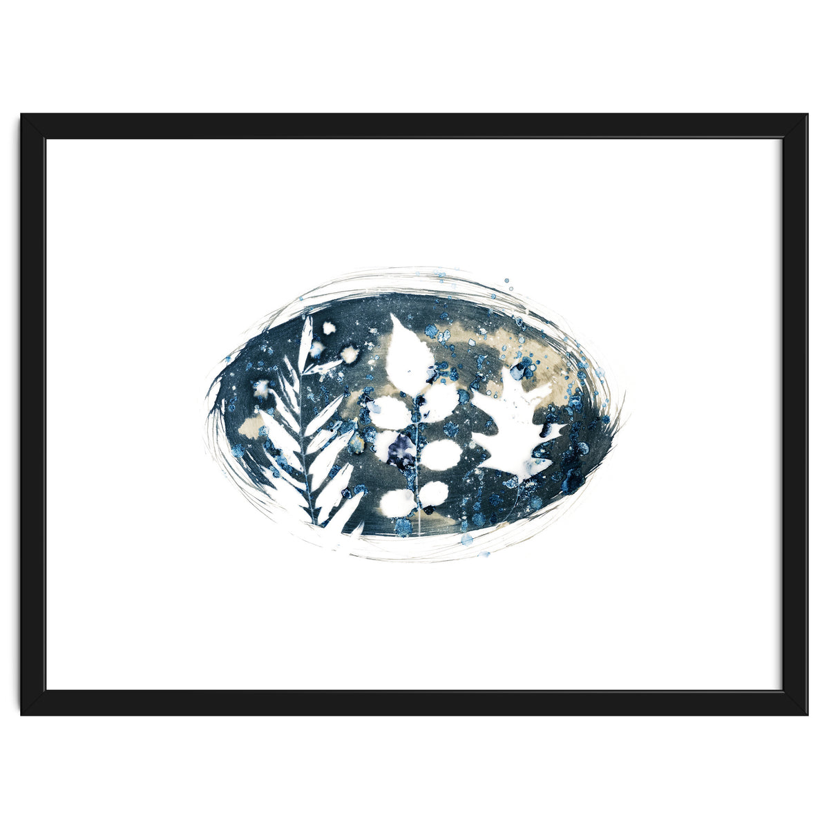 Indigo Blue Botanical Leaves No. 6