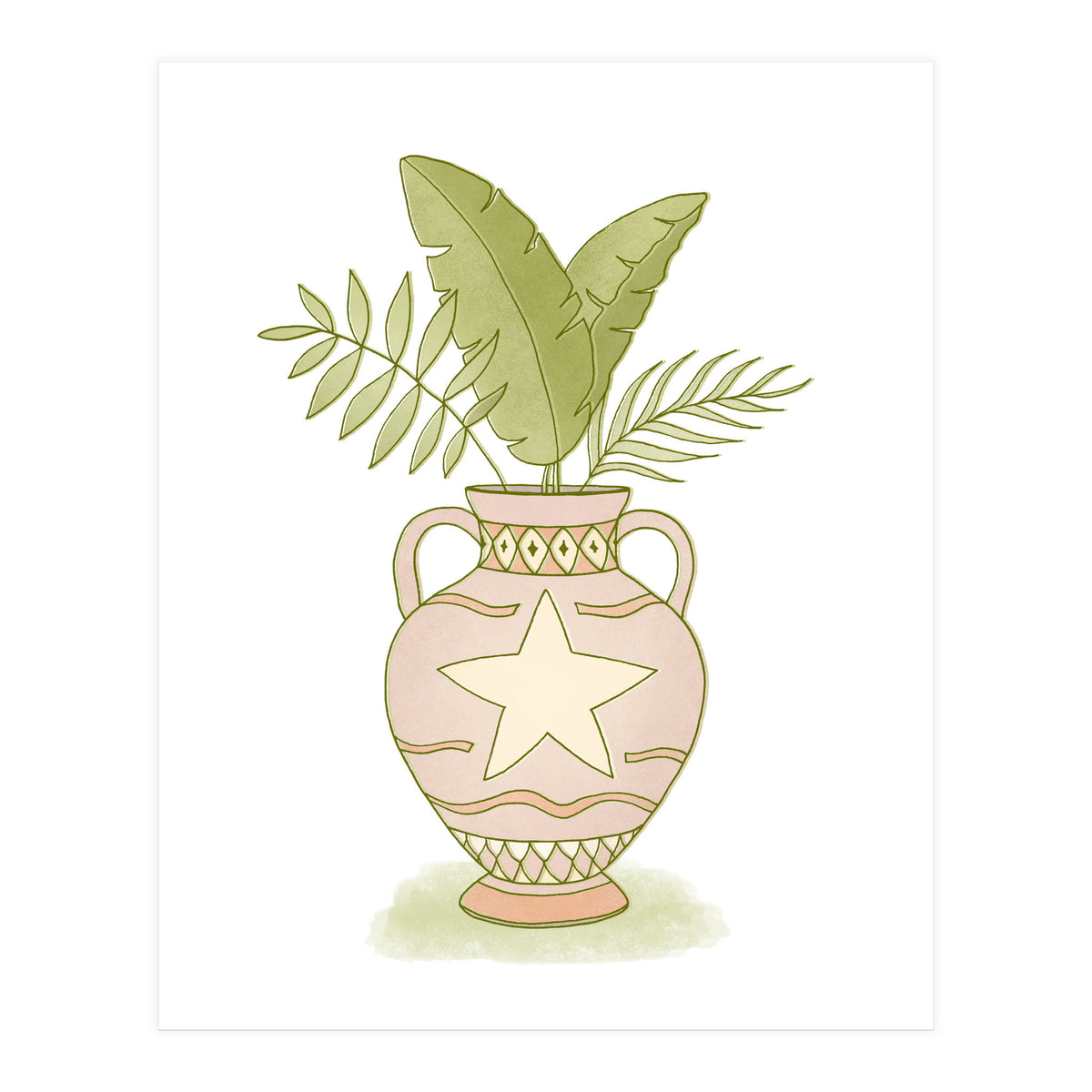 Leaves In A Vase (Print Only)