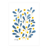 Springtime Floral | Blue and Yellow (Print Only) thumbnail