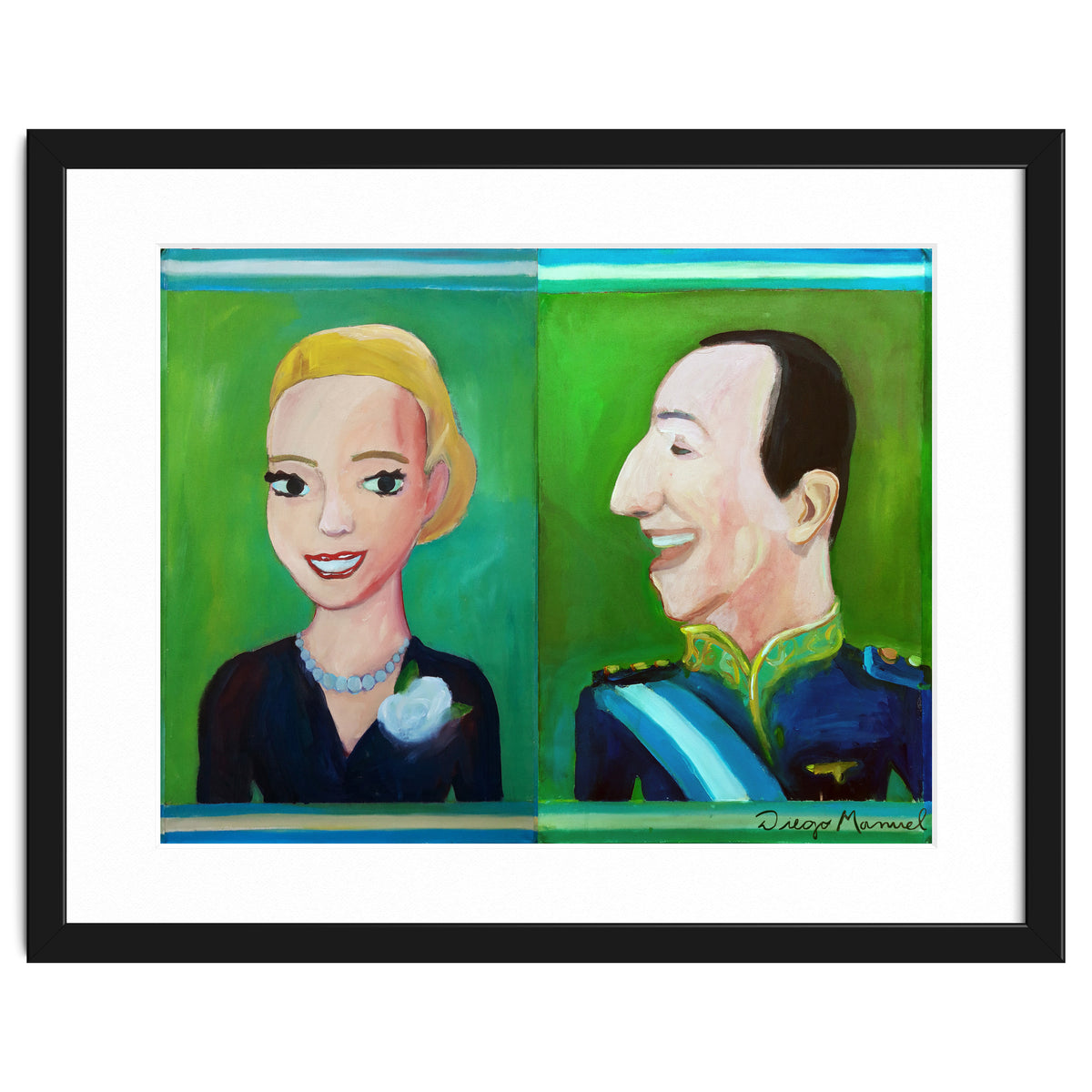 Evita y Juan Perón Díptico