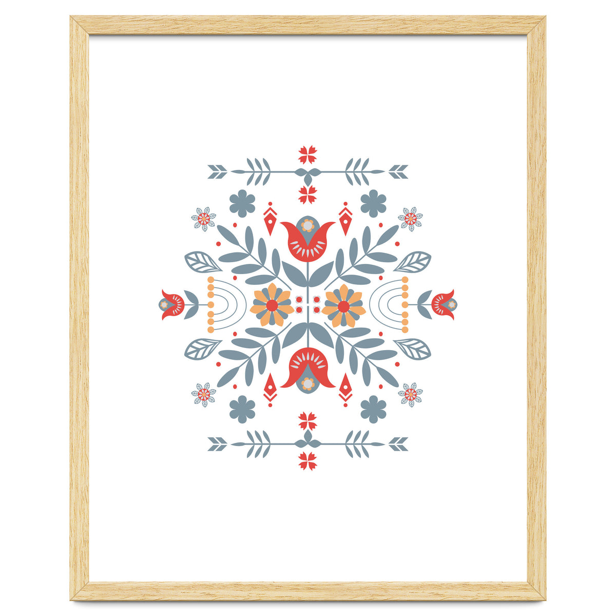 Scandinavian Folk Retro Flower Pattern