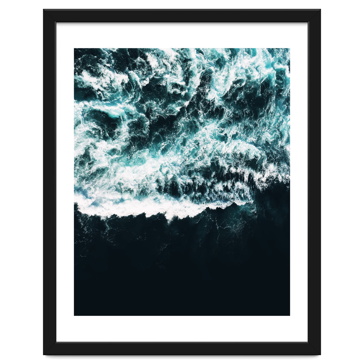 Oceanholic, Sea Waves Dark Photography, Nature Ocean Landscape Travel Eclectic Graphic Design