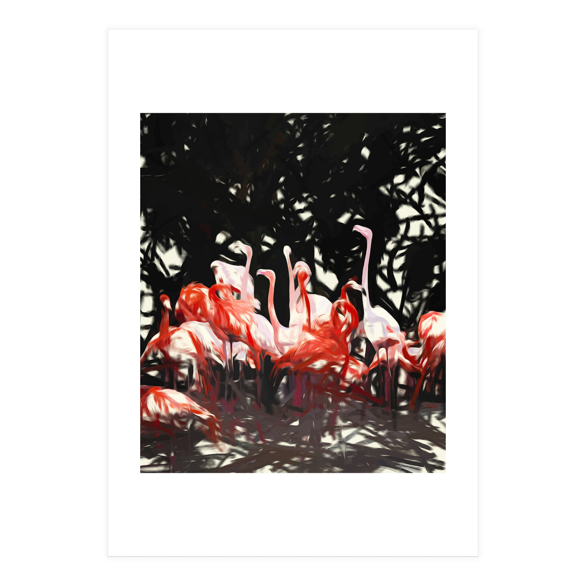 Flamingoes Under The Banyan Tree (Print Only)