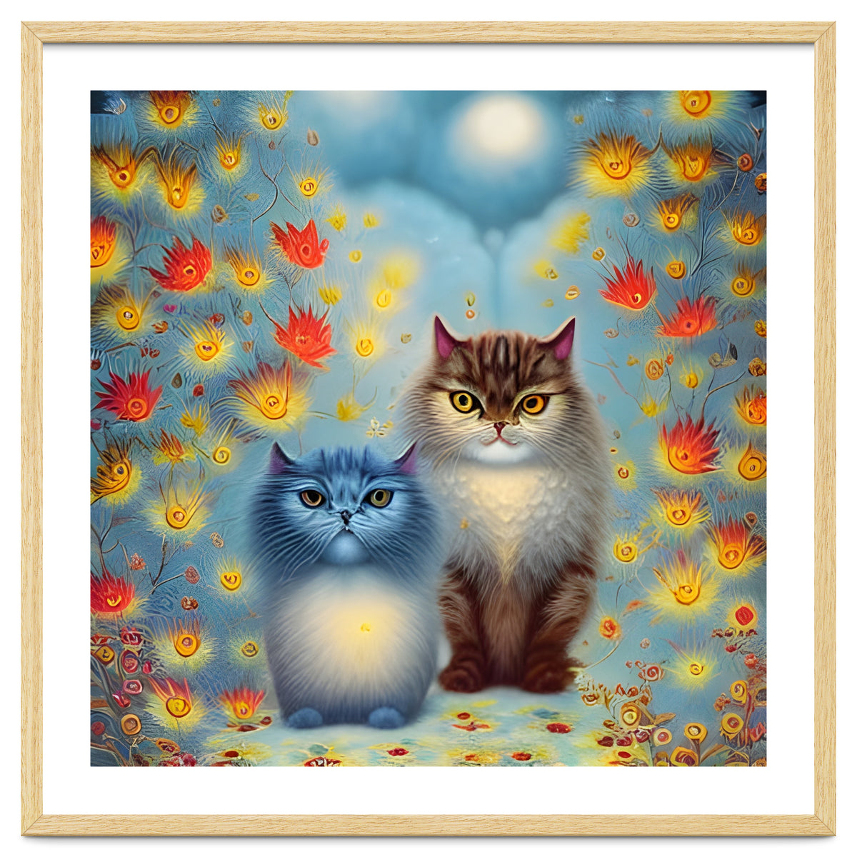 Two Paws Think Alike - Cat Couple in Autumn