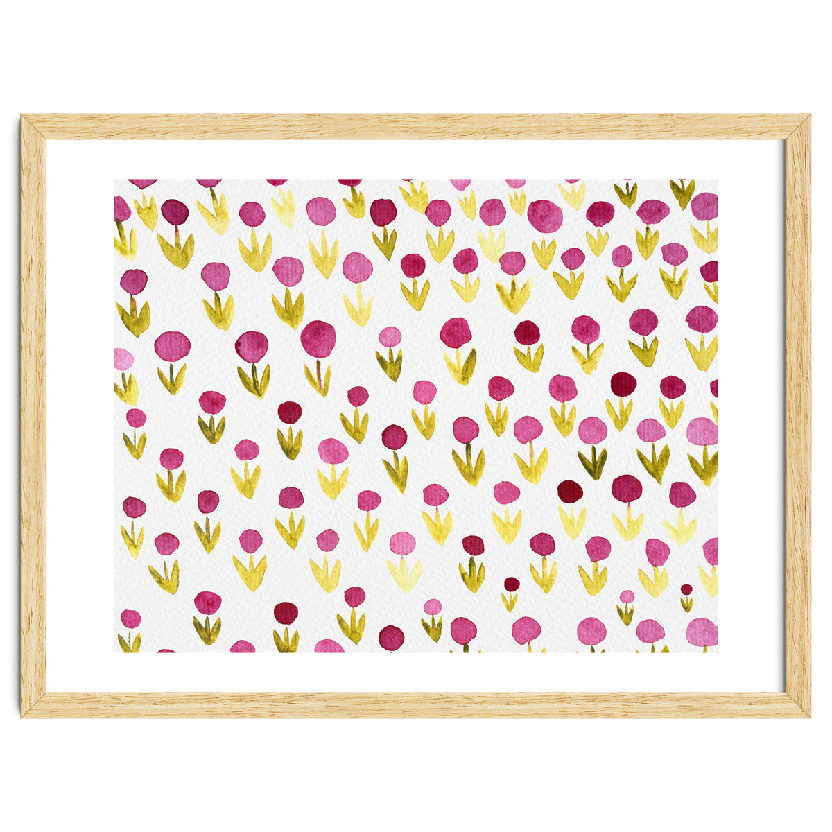 Small abstract watercolor flowers