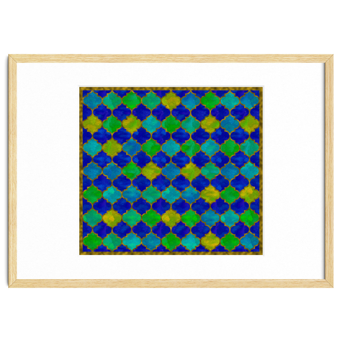 Ocean Breeze - Watercolor Moroccan Lattice