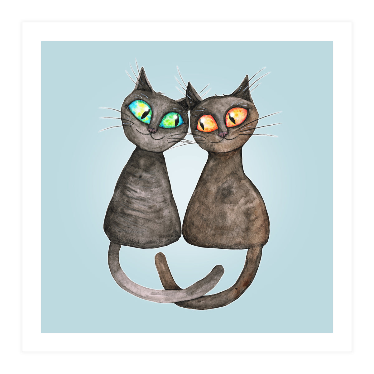 Two cute loving cats (Print Only)