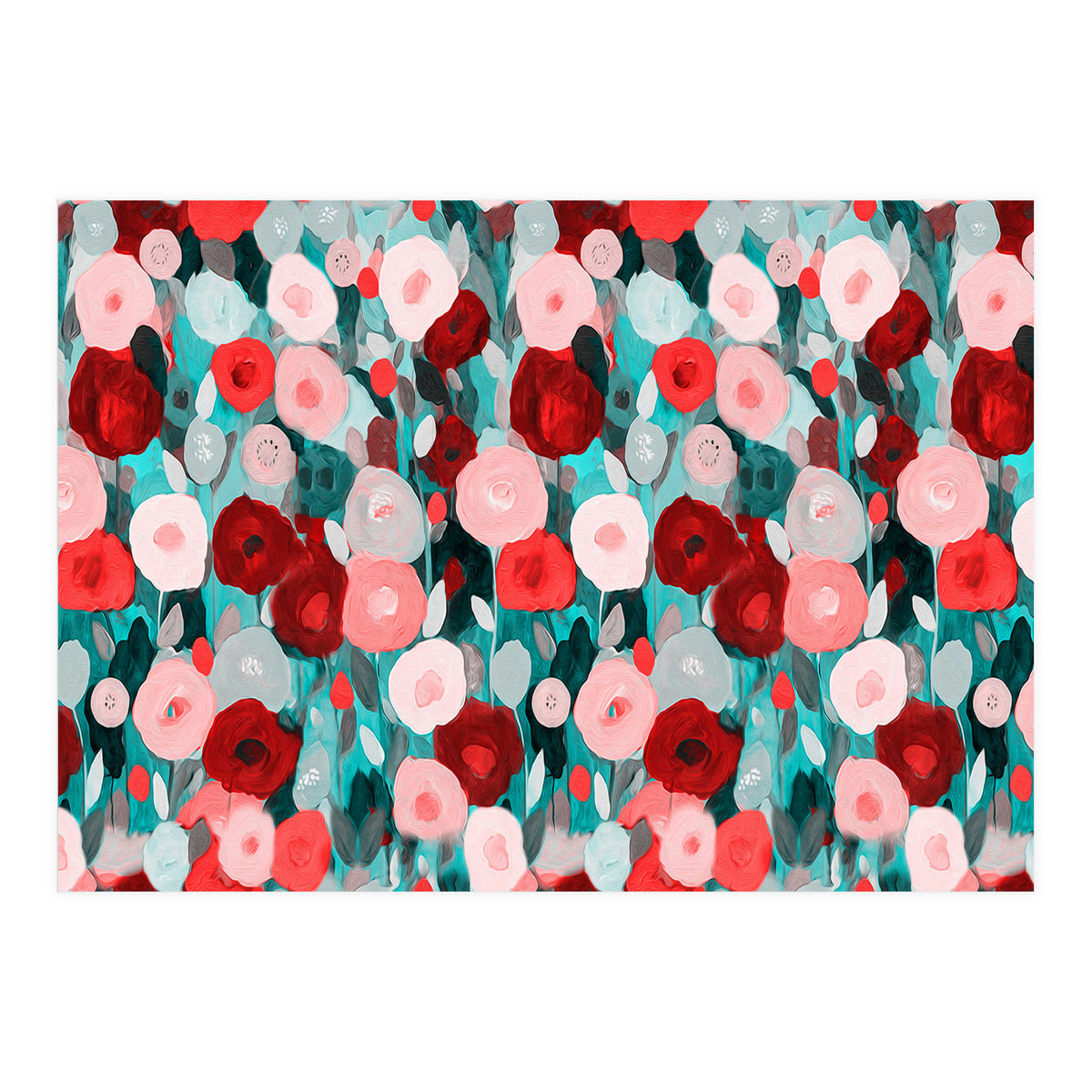 Abstract flower garden acrylic painting (Print Only)