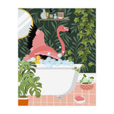 Flamingo Taking a Bubble Bath (Print Only) thumbnail