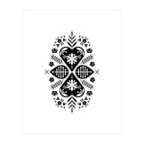 Scandinavian Folk Pattern Monochrome (Print Only) thumbnail