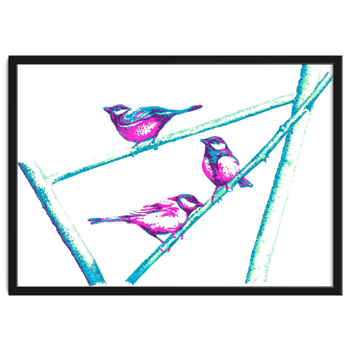 Garden Birds On A Branch