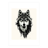 Wicked Soul, Werewolf Wolf Wild Animals Sketch, Wildlife Drawing Line Art, Wild Eclectic Dark Moon (Print Only) thumbnail