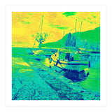 Boats on Green, blue and yellow (Print Only) thumbnail