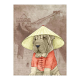 Sharpei With The Great Wall (Print Only) thumbnail