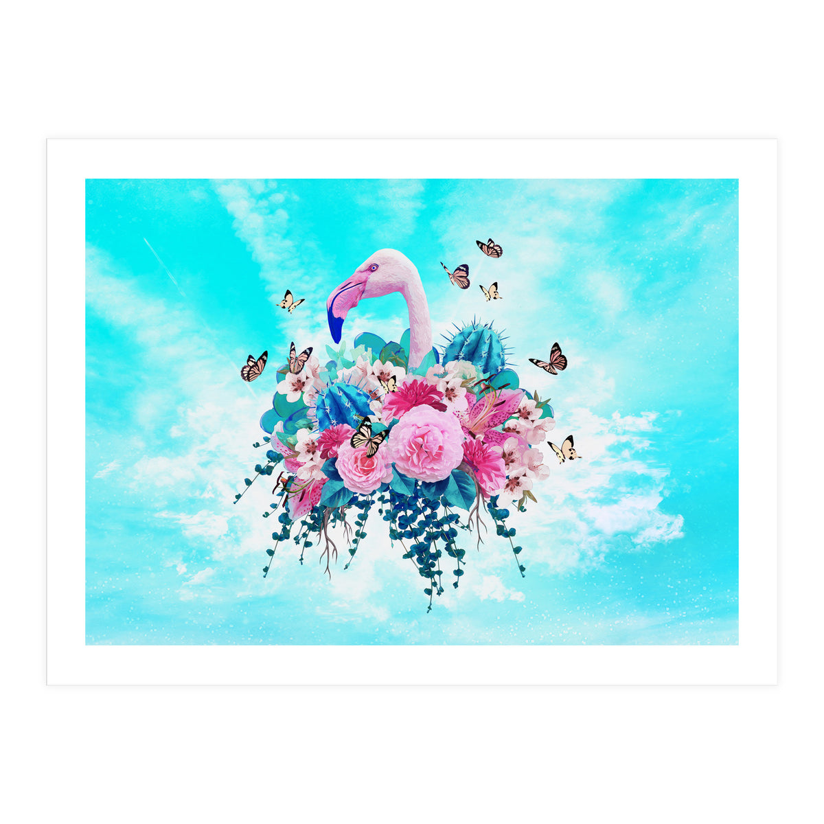 Floral Flamingo  (Print Only)