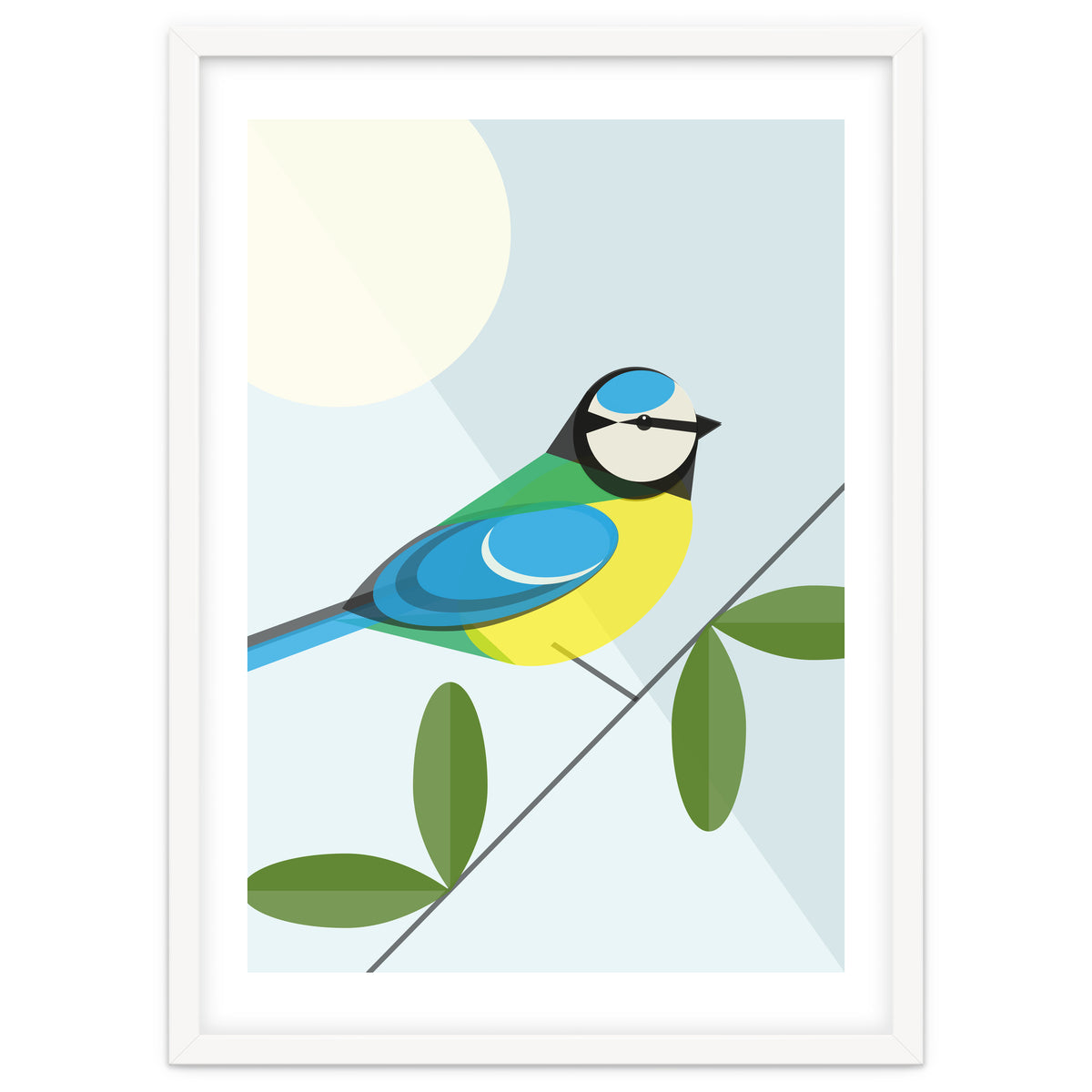 Mid Century Geometric Blue Tit