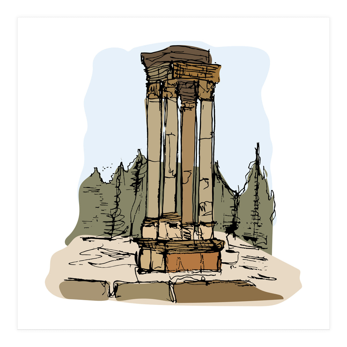 Anjar Tetrastyle, Lebanon (Print Only)