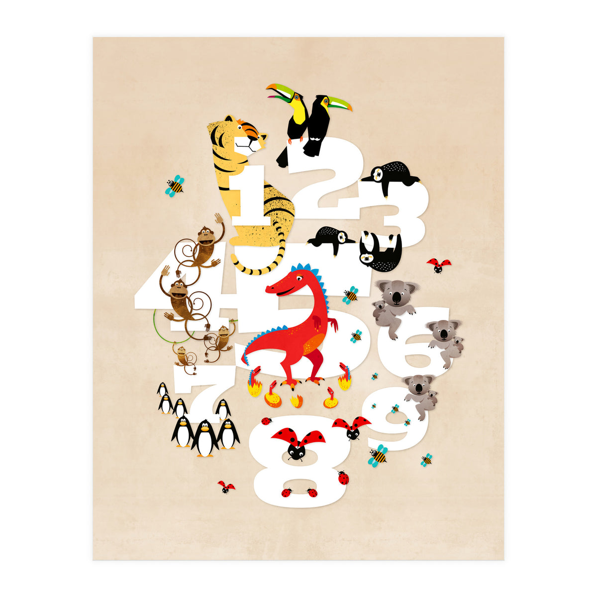 One Two Three Animals (Print Only)