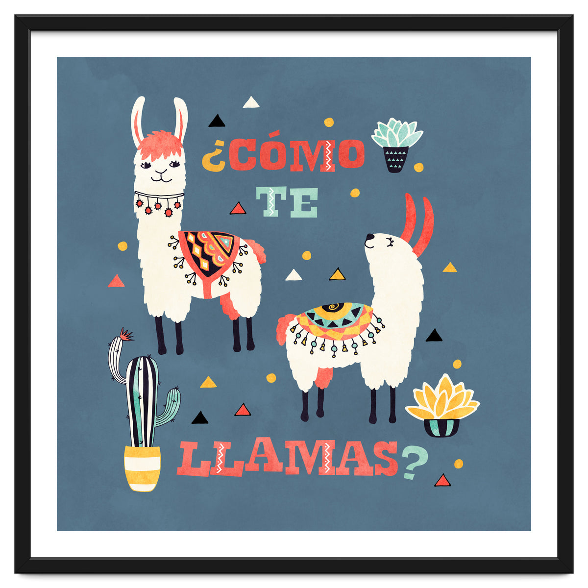 Llama With Cactus Como Te Llamas Spanish Saying 1