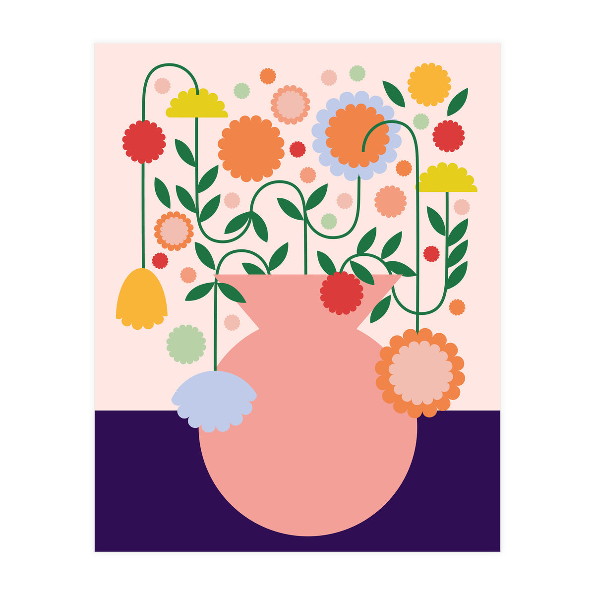 Happy flower jar (Print Only)