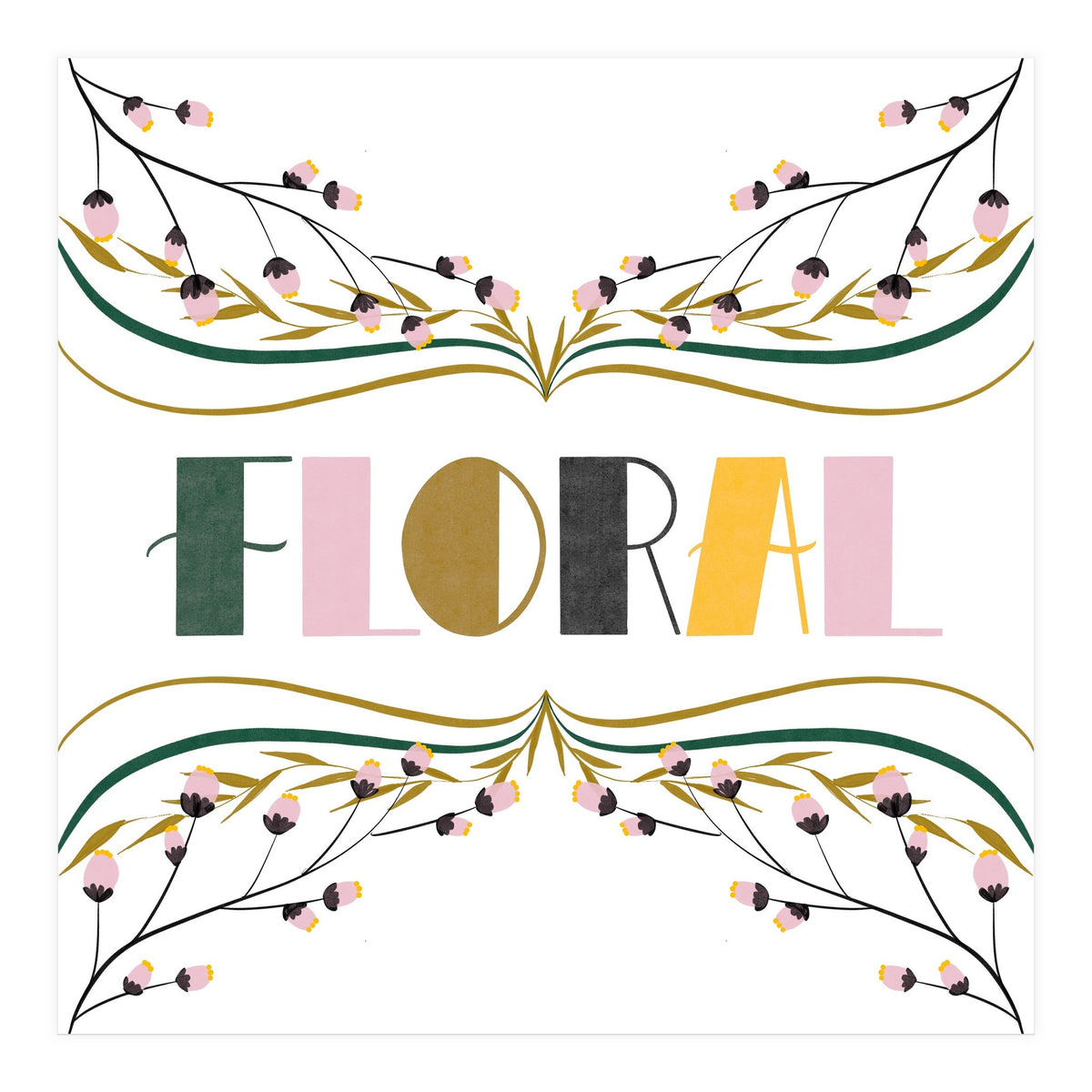 Art Deco Floral  (Print Only)