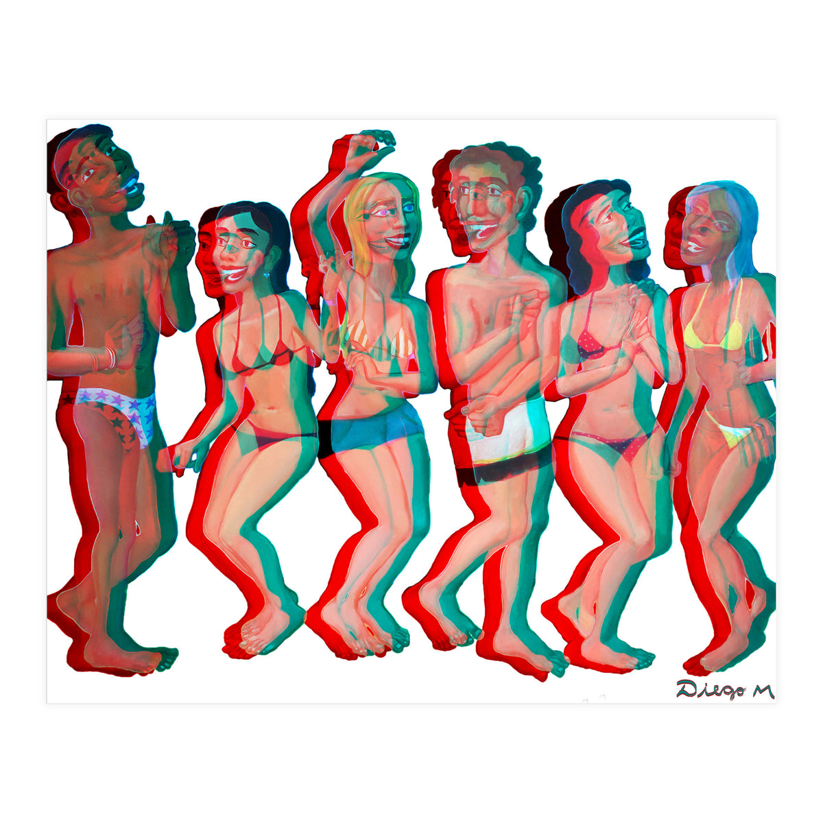 Fiesta En La Playa 4 3d 2 (Print Only)