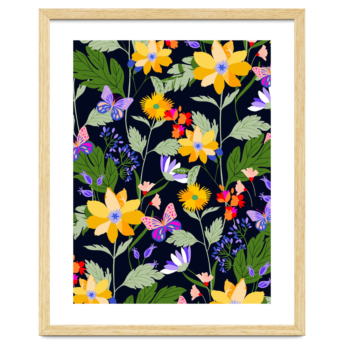 Flowers and butterflies