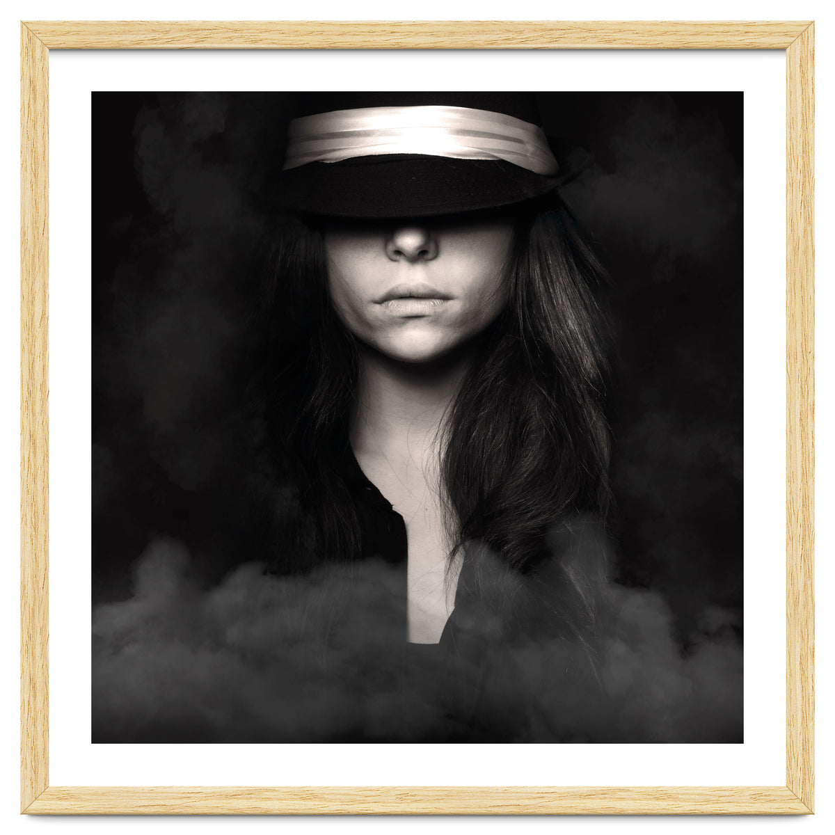 woman in black and white