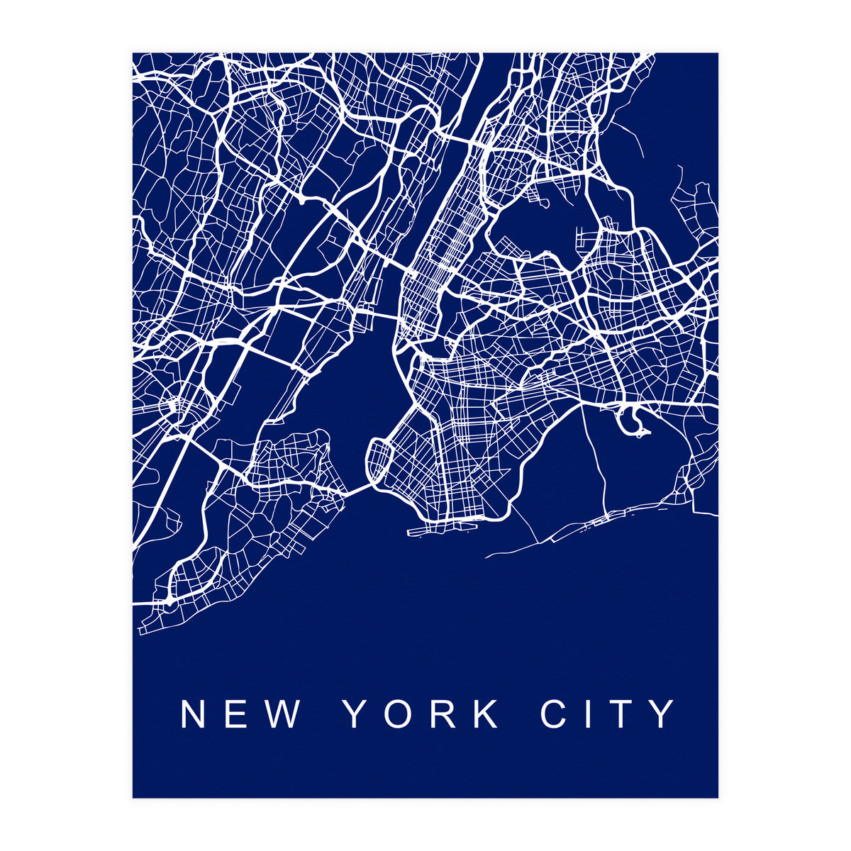 New York City Streets Blue Map (Print Only)