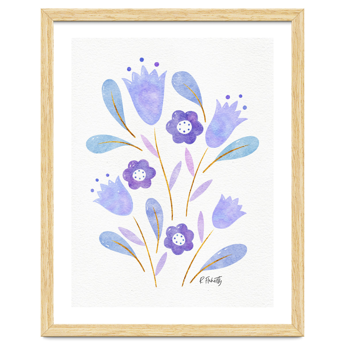 Watercolour Tulips | Purple