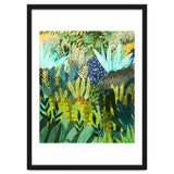 Wild Jungle Painting, Forest Dark Botanical Nature, Plants Tropical Eclectic Modern Illustration thumbnail