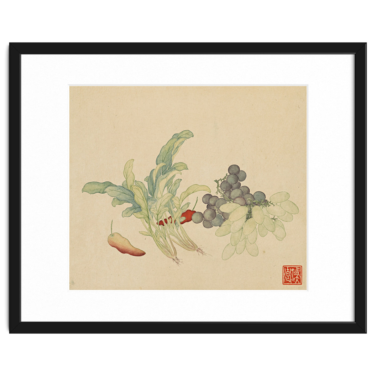 Wang Chengyu ~ Flowers And Vegetables, Vegetables, Fruits, Peppers, Millet Hot, Grapes, Spinach