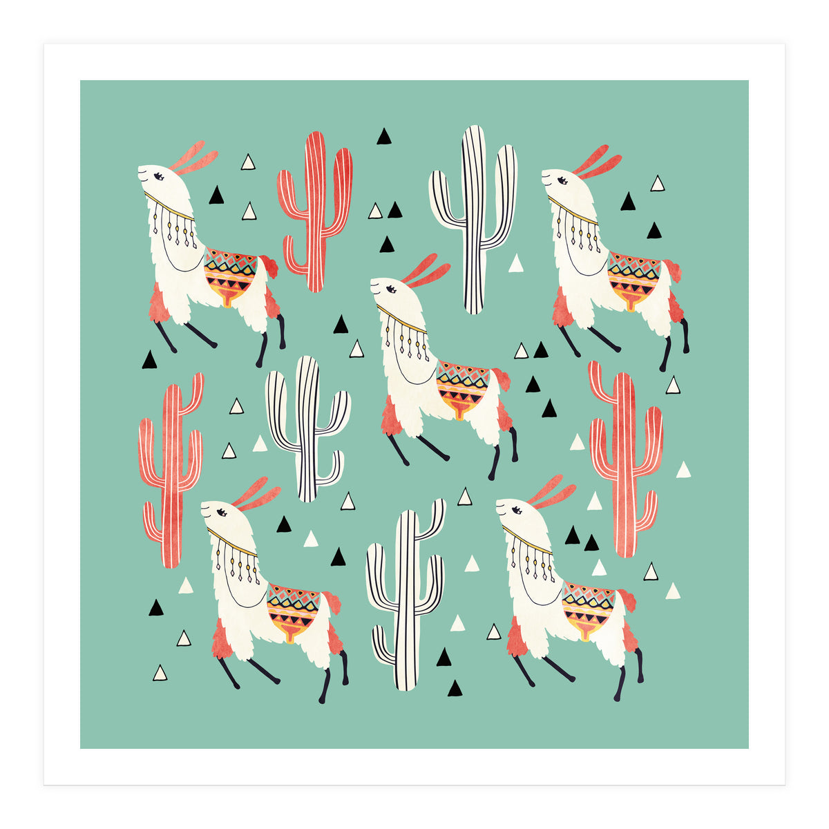 Llama In Green Desert (Print Only)