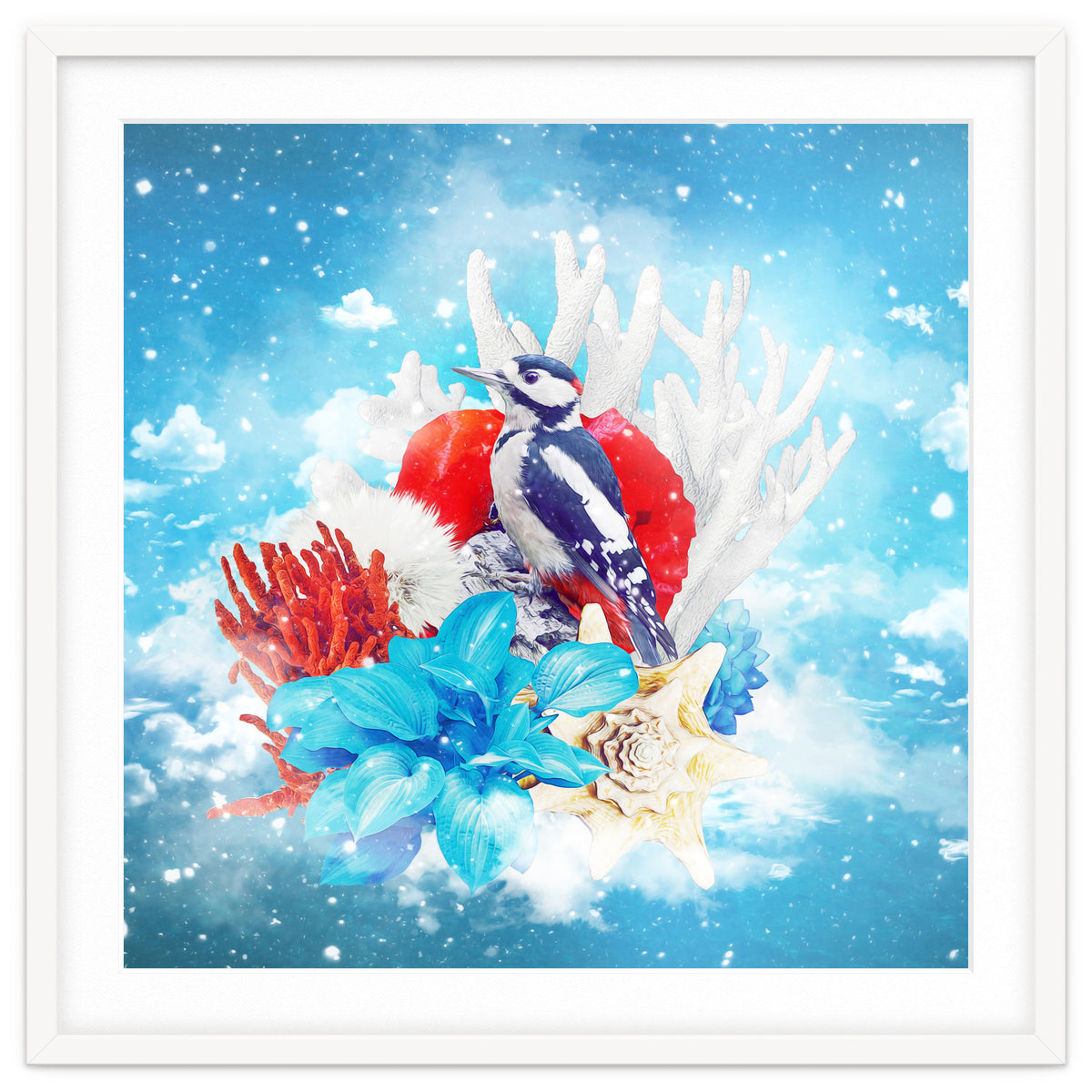 Floral Woodpecker In Winter