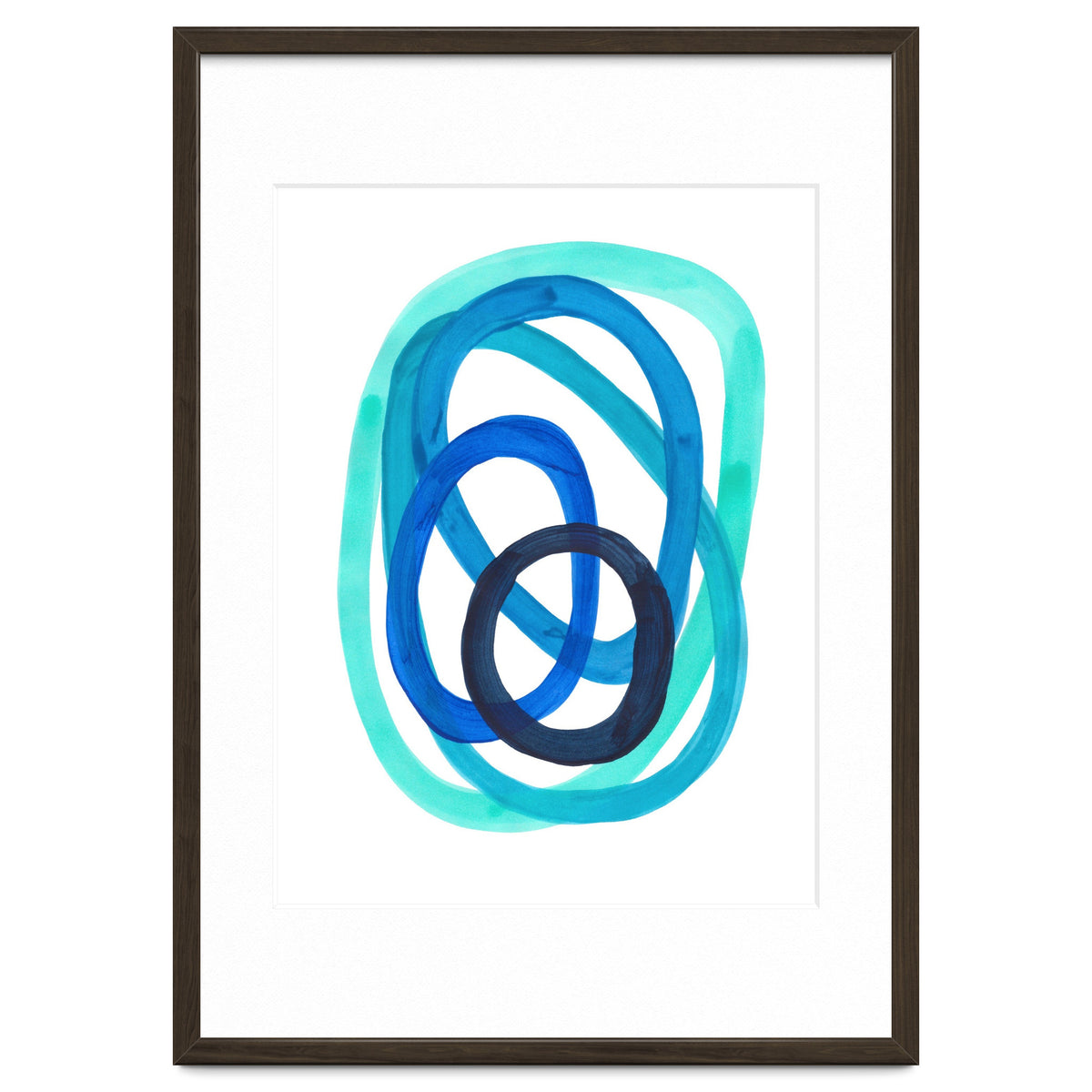 Marine Blues Blue Teal Turquoise Navy Blue Nesting Circles