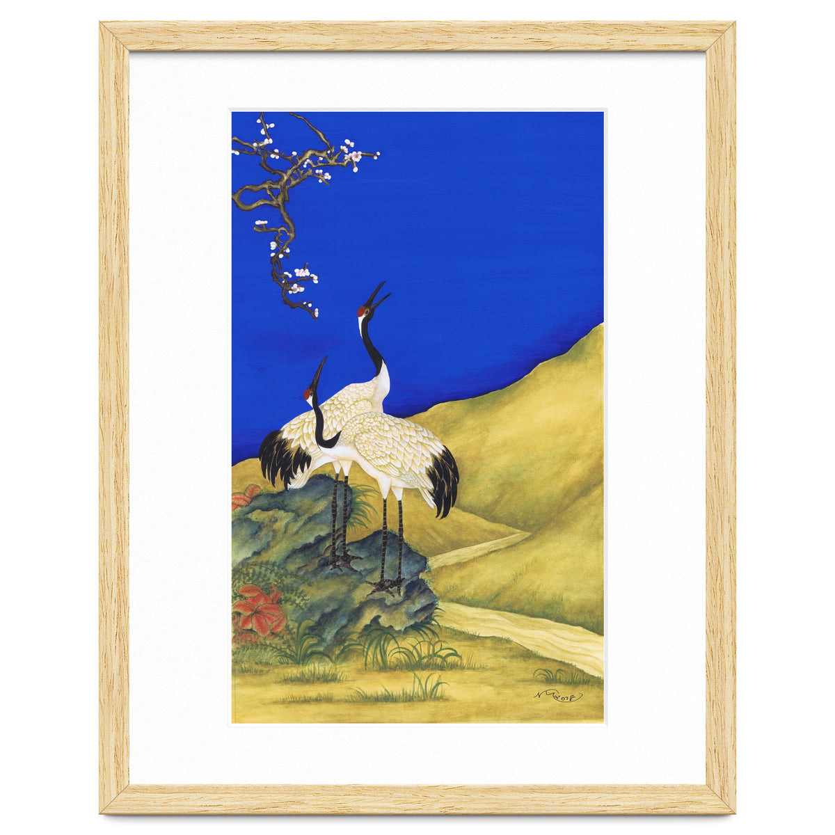 Cranes Under A Cobalt Sky 4