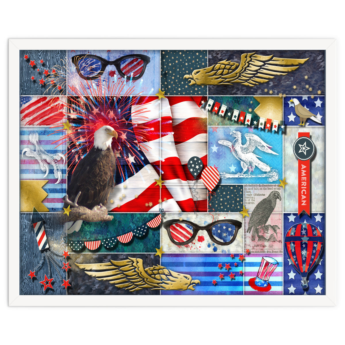 Americana Eagles Collage