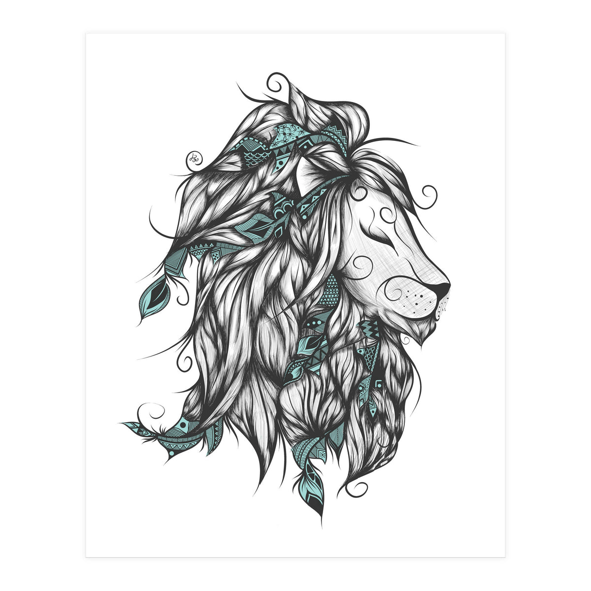 Poetic Lion Turquoise (Print Only)