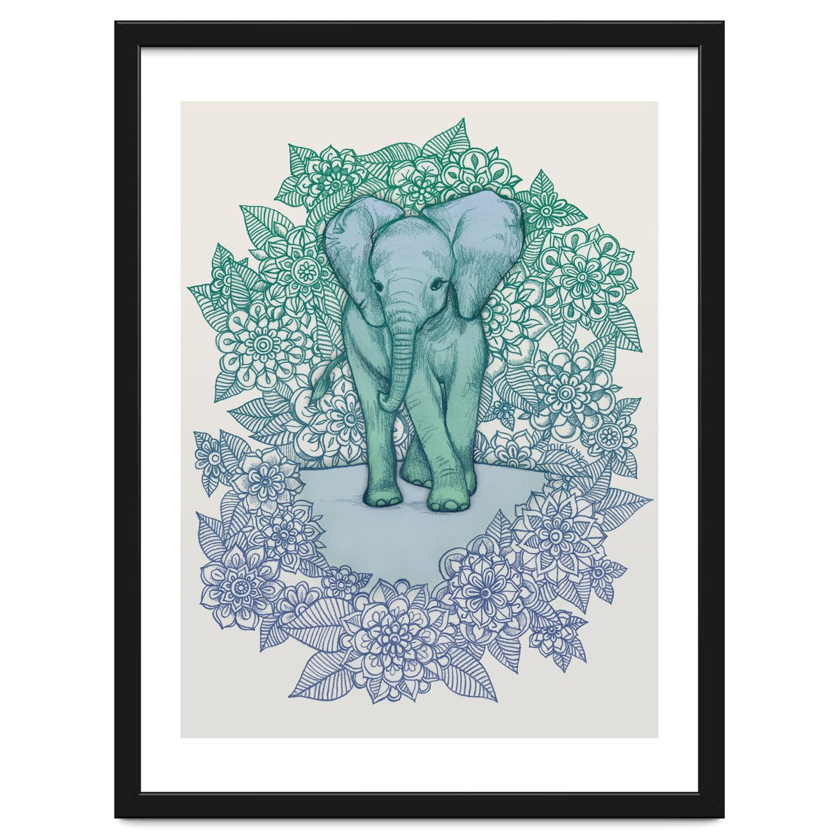 Emerald Elephant in the Lilac Evening