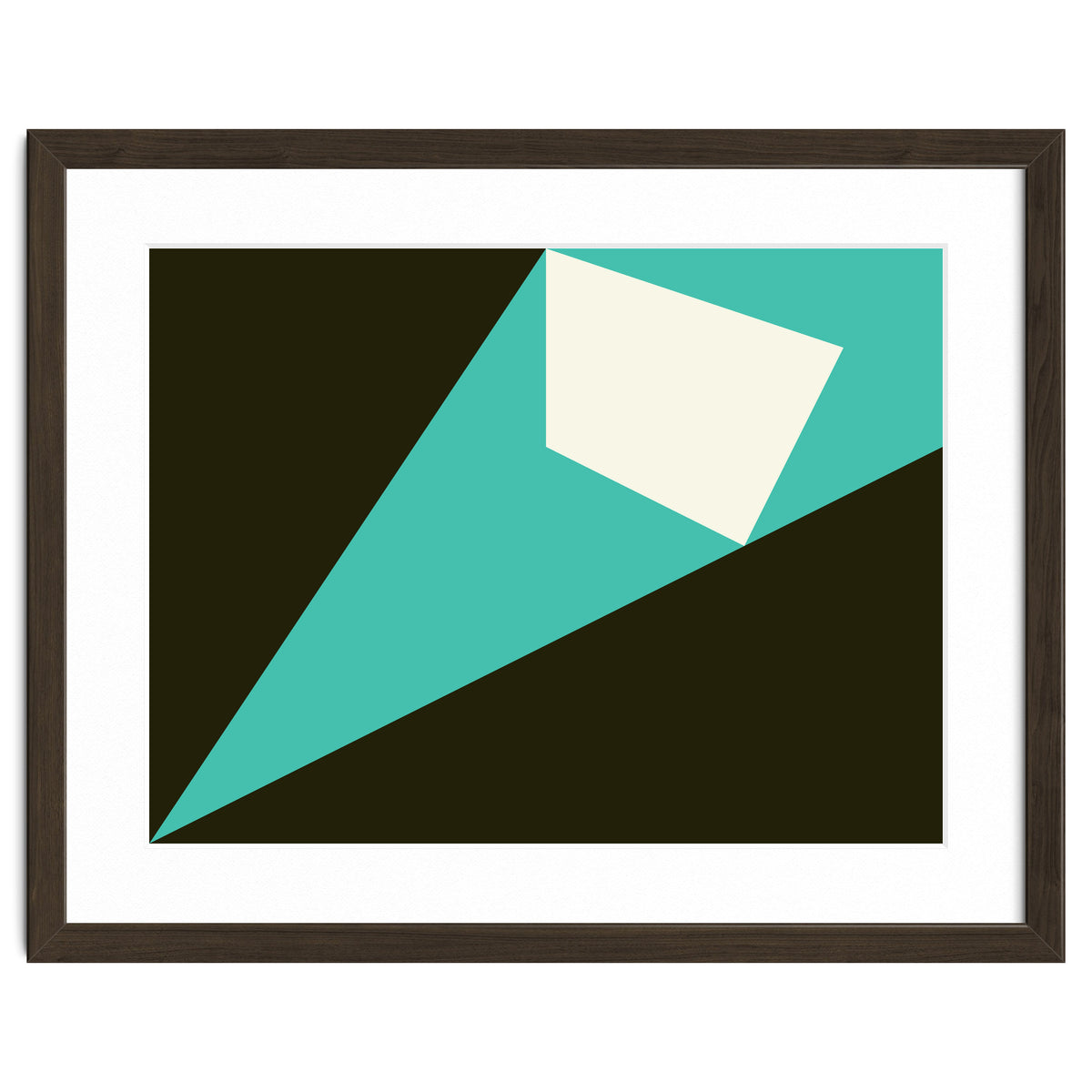 Geometric Shapes No. 72 - turquoise, white & black