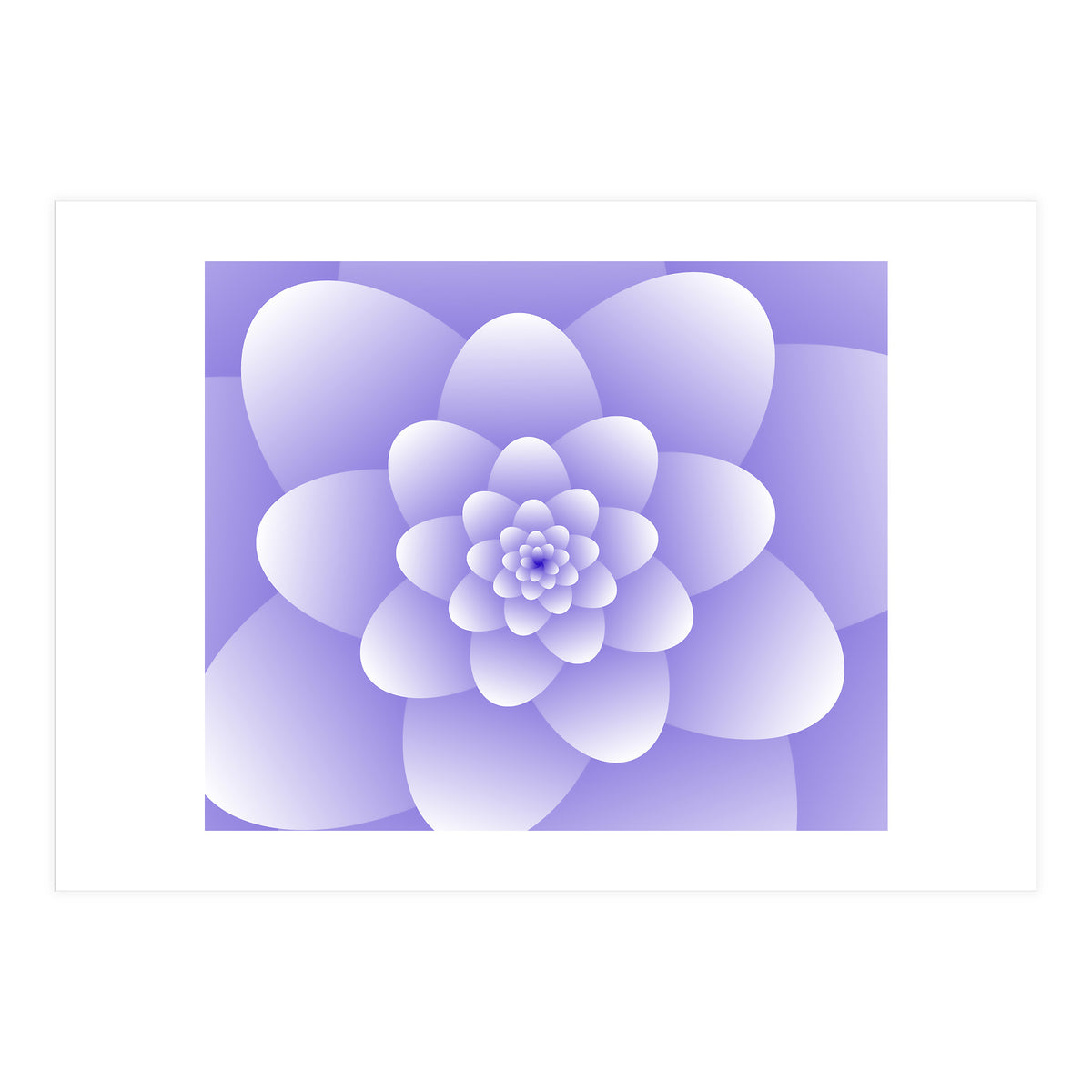 3d Abstract Purple Floral Spiral  (Print Only)