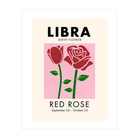 Libra Birth Flower Red Rose (Print Only)