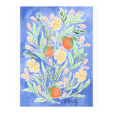 Wild Orange FLoral | Cobalt Blue (Print Only) thumbnail