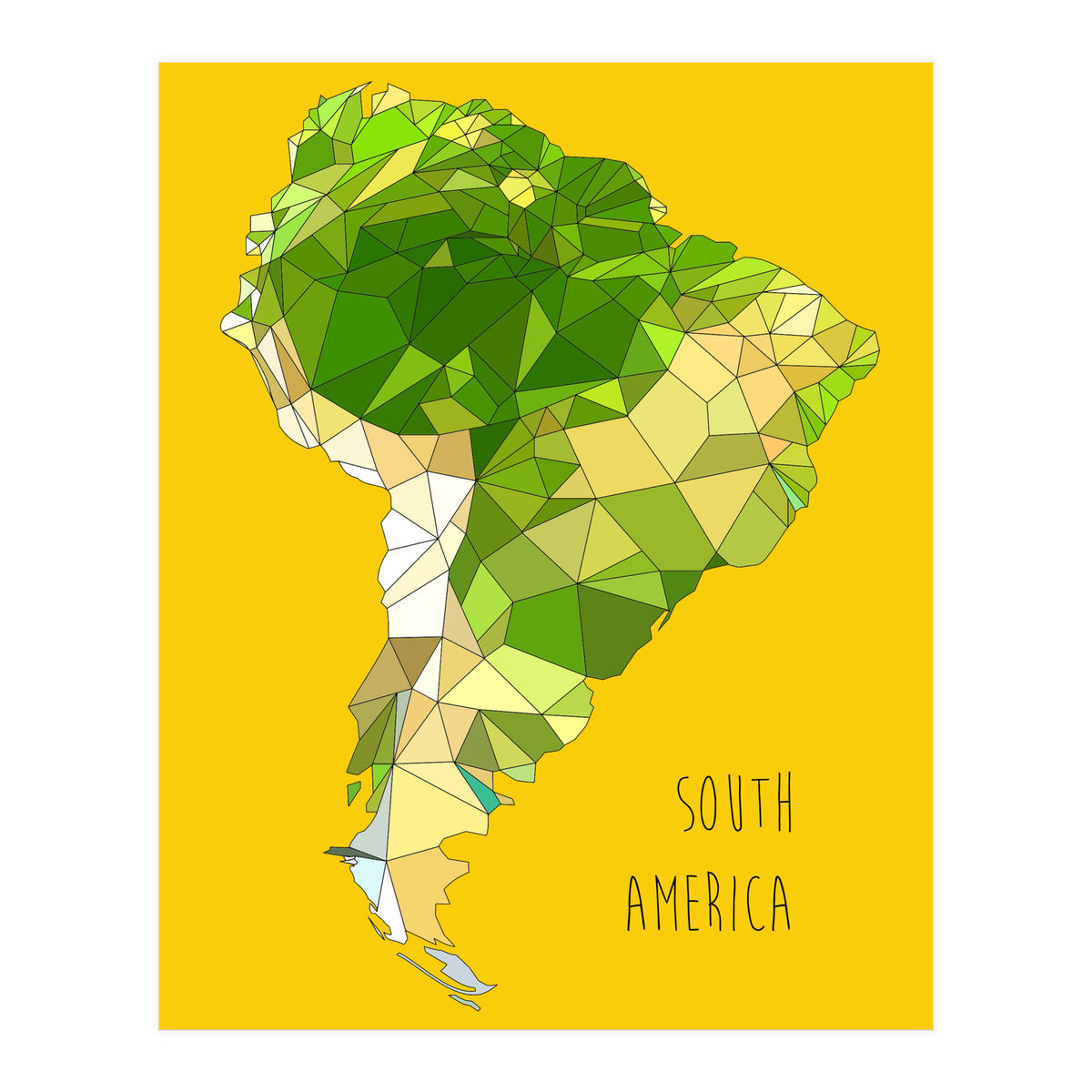 SOUTH AMERICA – Yellow (Print Only)